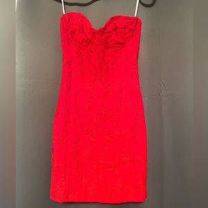 Red Lace Bodycon Mini Dress